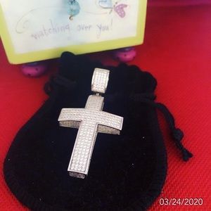 AMG 925 diamonds cross. Men